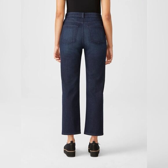Eileen Fisher Organic Cotton Stretch Straight Ankle Jean - Picture 1 of 8